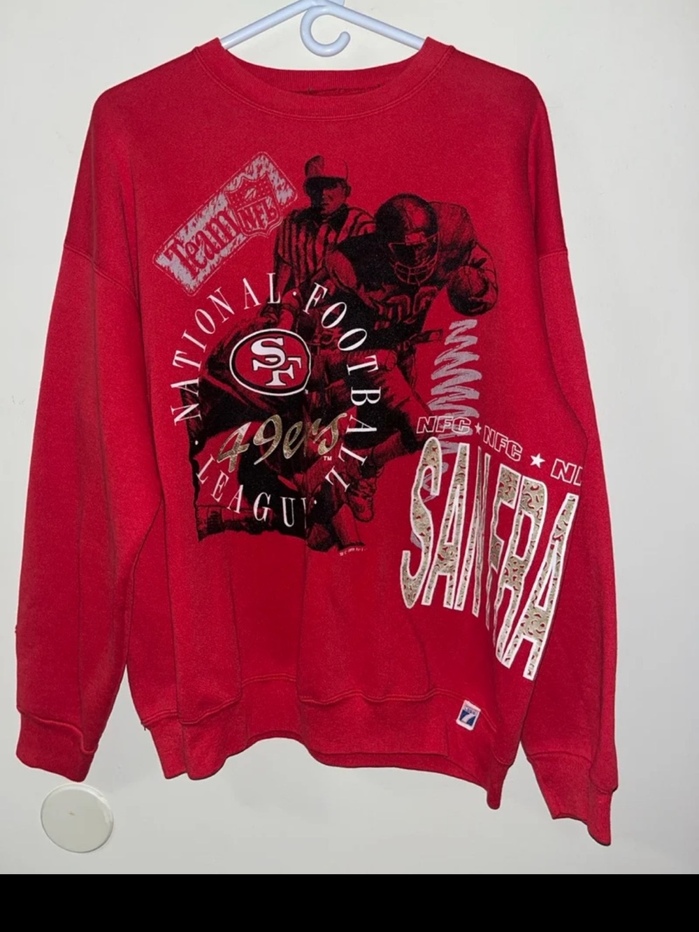 Vintage 1991 Logo 7 San Francisco 49ers AOP Sweatshirt~Men’s XL